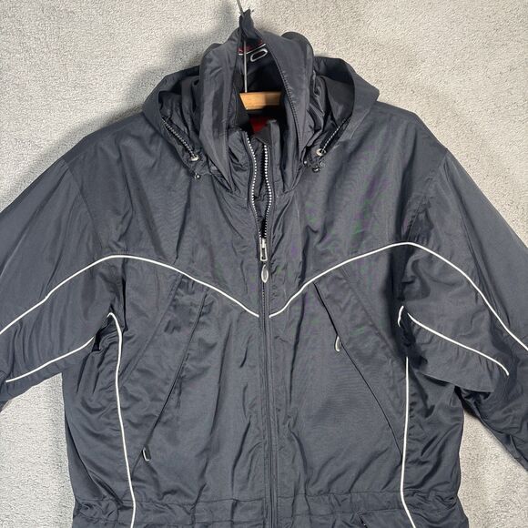 Obermeyer Ridge Line Ski Snow Jacket Women Size 8 Black Gorpcore Detachable Hood - Picture 3 of 16